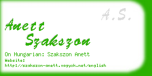 anett szakszon business card